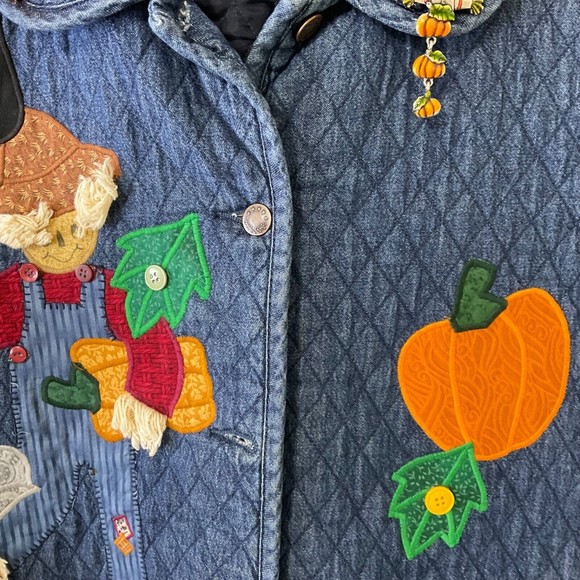 Vintage 80s 90s Haiks Quilted Denim Button Up Vest plus size 2X Autumn AJMC pin - Picture 2 of 13